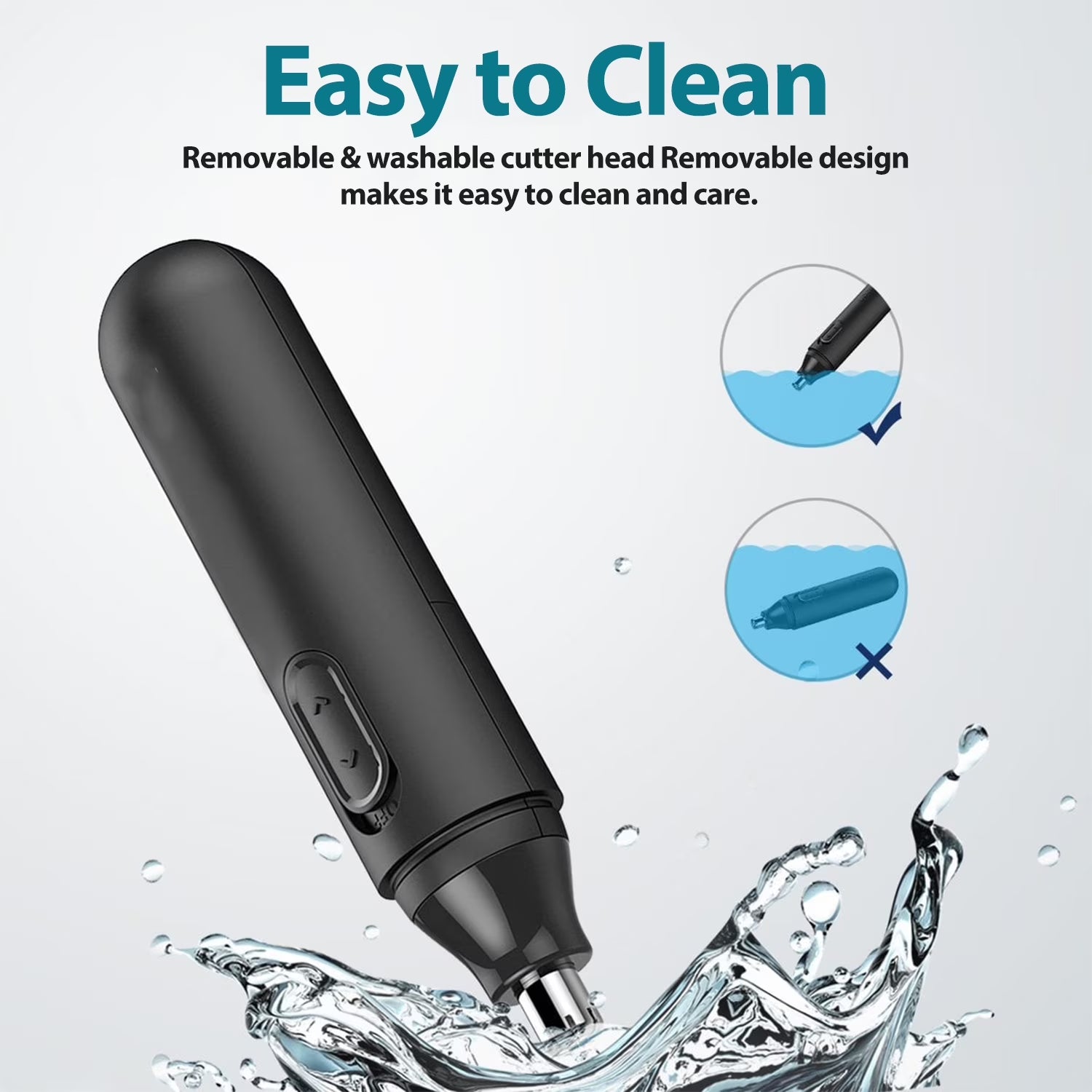 Nose Hair Trimmer, Professional Painless Nose Ear Eyebrow Facial Hair Trimmer for Men Women, Multifunctional Design Nose Hair Trimmer with Washable Removable Cutter Head, Safe and Effective