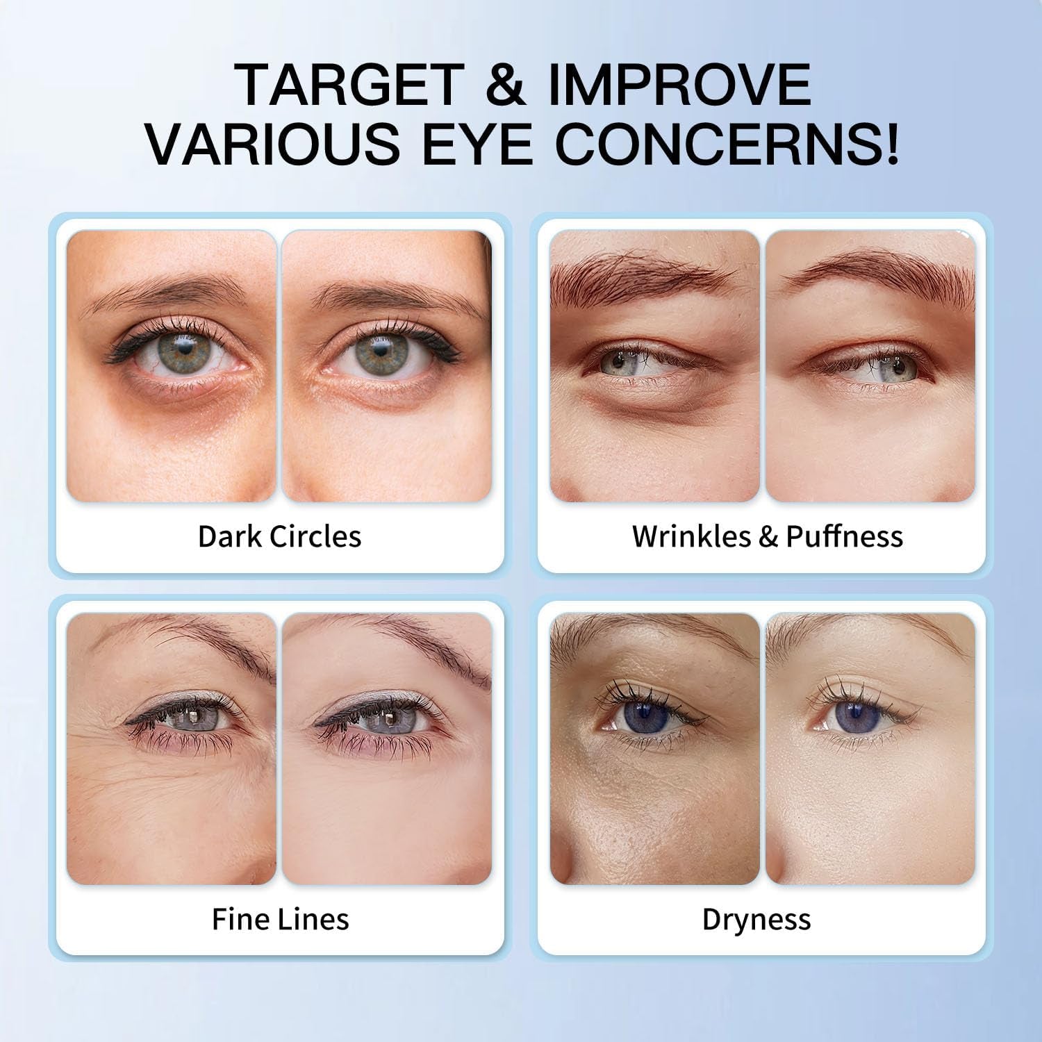 5% Caffeine Eye Cream & Retinol under Eye Cream to Reduce Dark Circles, Puffiness, Wrinkles and Fine Lines, anti Aging under Eye Bags Treatment Serum for Women & Men