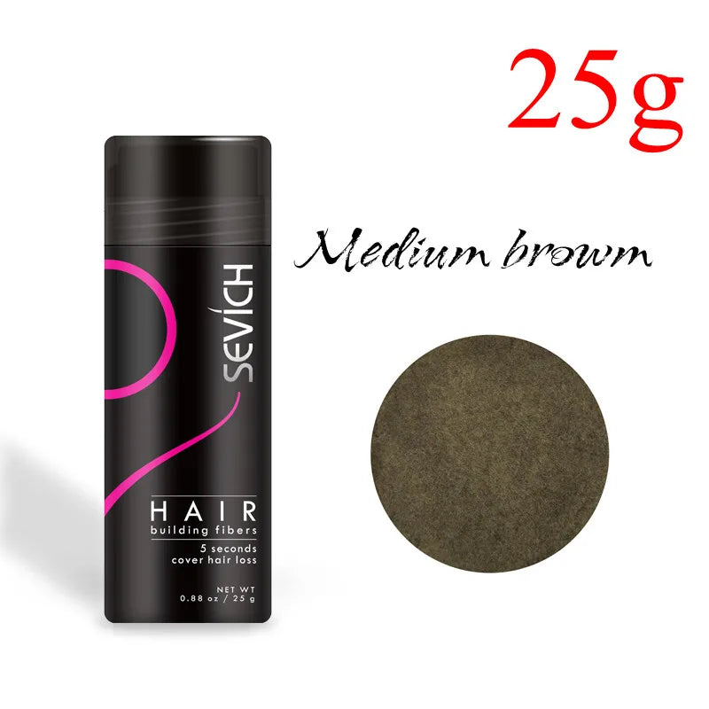 12G & 25G Hair Building Fiber Keratin Fiber Hair Instant Concealer Hair Loss Product Extension Thicken Hair 10 Colors