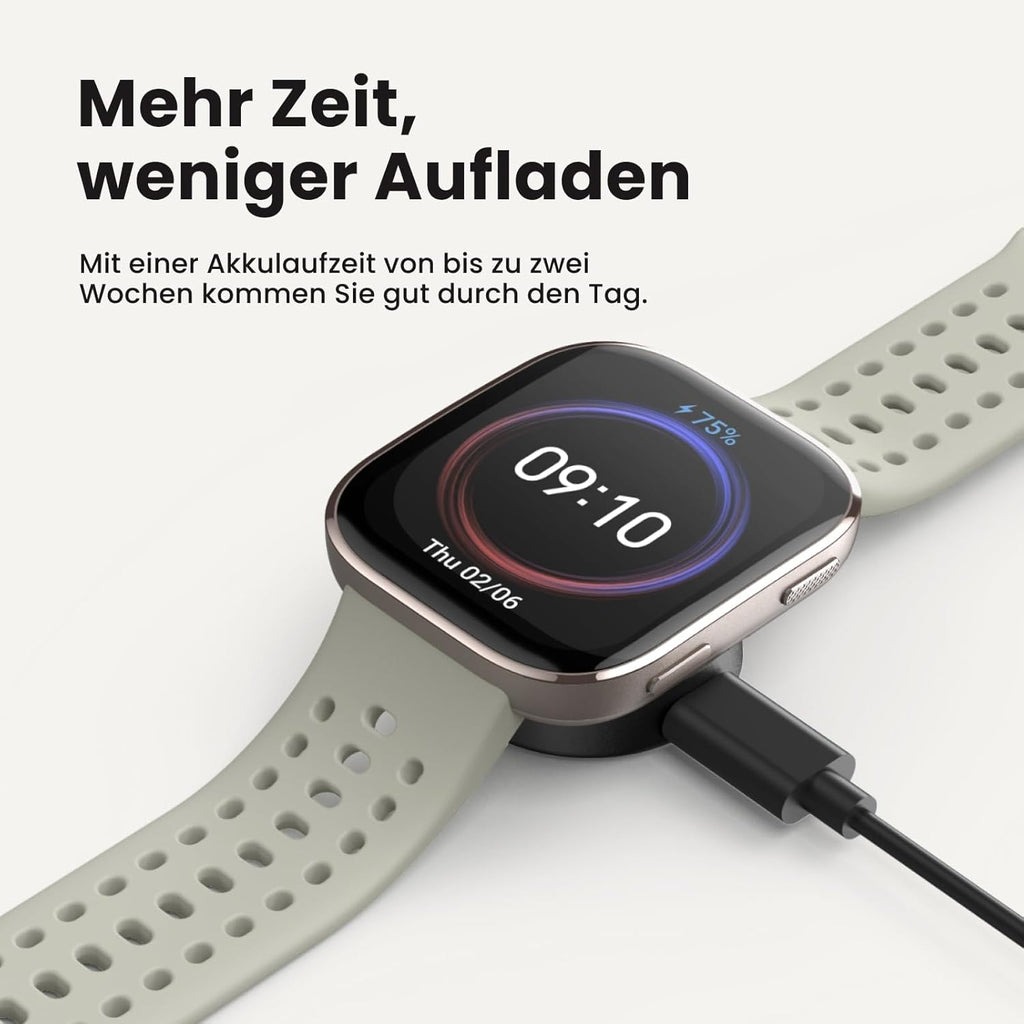Amazfit Bip 6 Smart Watch 46Mm, 14 Tage Akku, 1.97“ AMOLED, GPS & Kostenloses Kartenmaterial, AI, Bluetooth Anruf Textfunktion, Gesundheits, Fitness Schlaf-Tracker, 140+ Trainingsmodi, 5 ATM