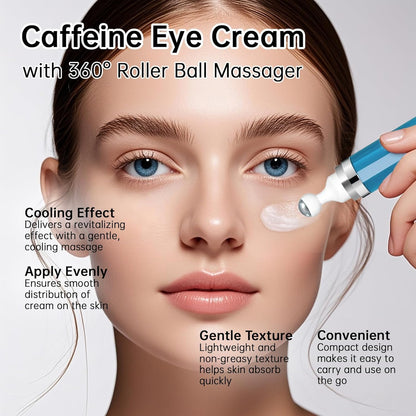 5% Caffeine Eye Cream & Retinol under Eye Cream to Reduce Dark Circles, Puffiness, Wrinkles and Fine Lines, anti Aging under Eye Bags Treatment Serum for Women & Men