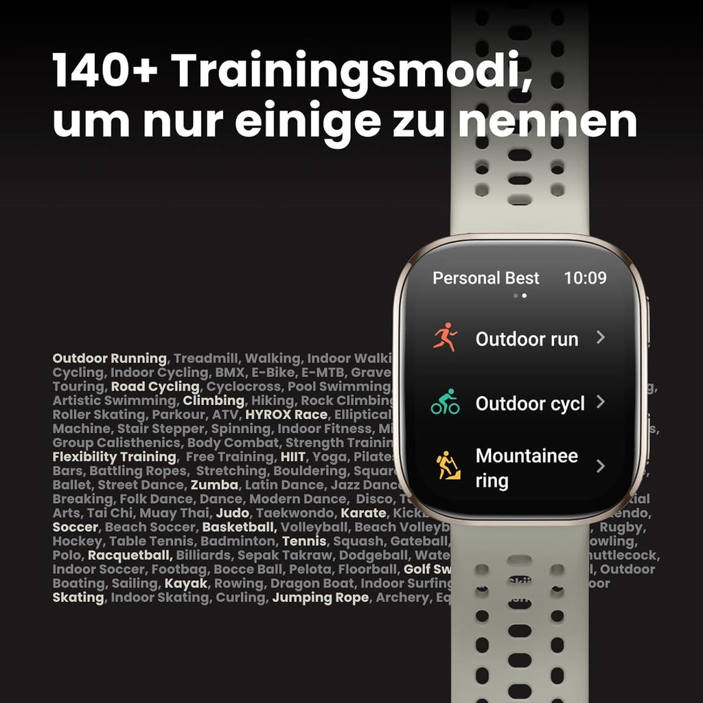 Amazfit Bip 6 Smart Watch 46Mm, 14 Tage Akku, 1.97“ AMOLED, GPS & Kostenloses Kartenmaterial, AI, Bluetooth Anruf Textfunktion, Gesundheits, Fitness Schlaf-Tracker, 140+ Trainingsmodi, 5 ATM