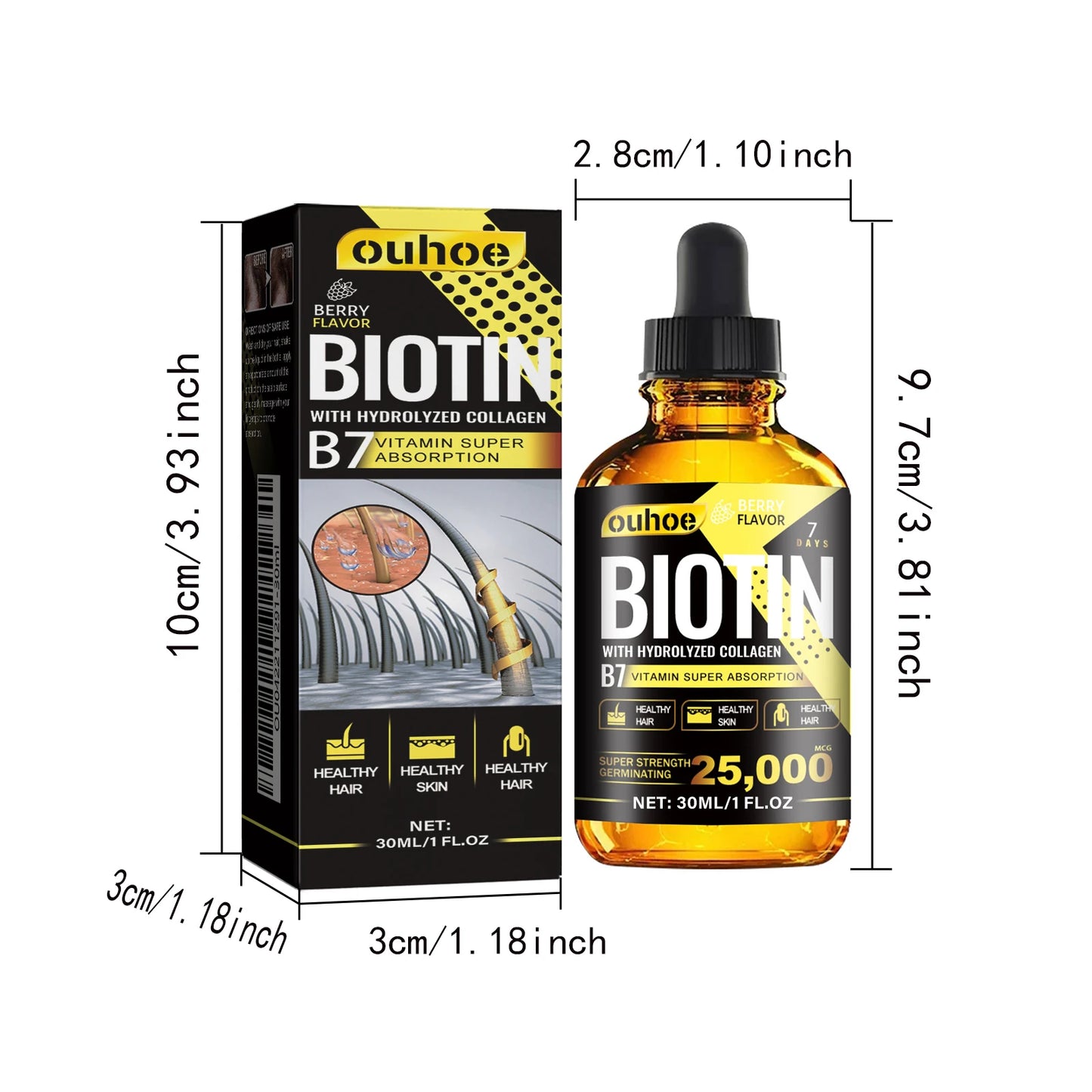 Biotin and collagen hair growth serum