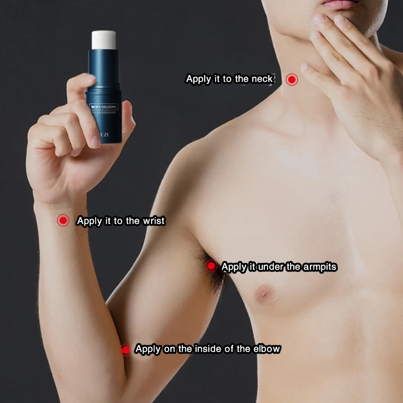 Men's solid cologne stick with fresh long-lasting scent