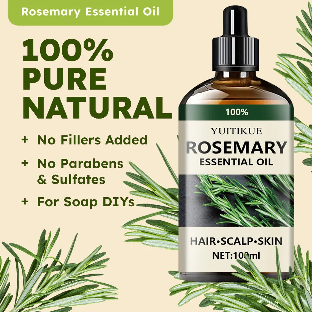Pure rosemary essential oil for hair and scalp