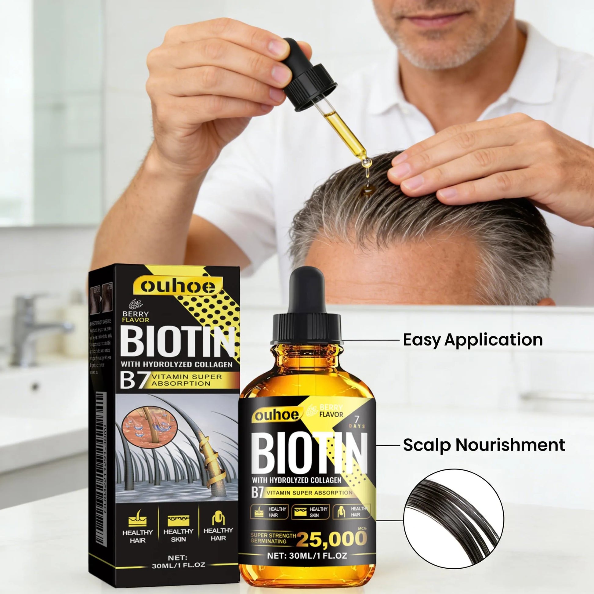 Biotin and collagen hair growth serum