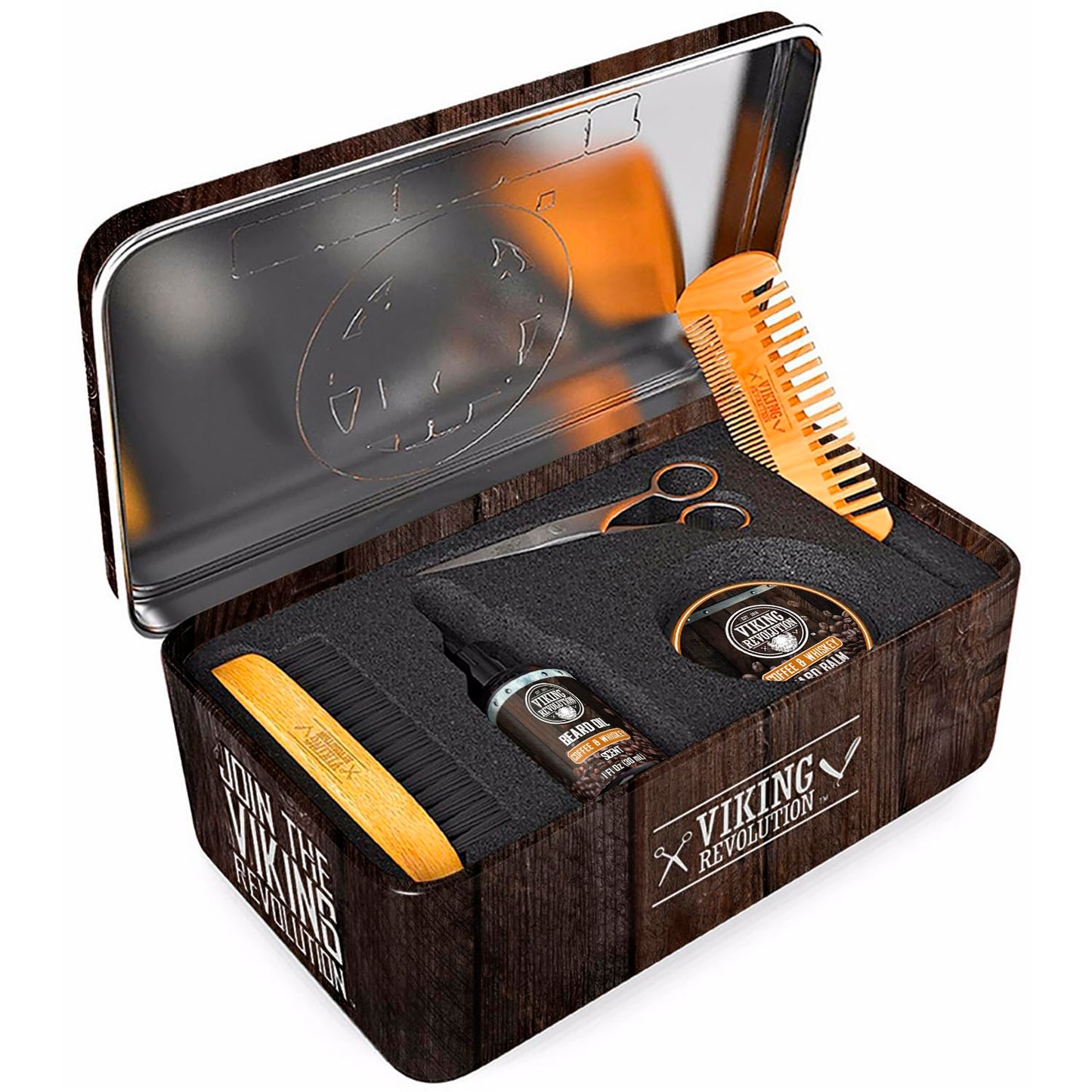 - Ultimate Beard Kit Coffee and Whiskey - Beard Grooming Kit for Men with Beard Brush, Beard Comb, Beard Balm, Beard Oil, Beard and Moustache Scissors - Husband Gifts for Men