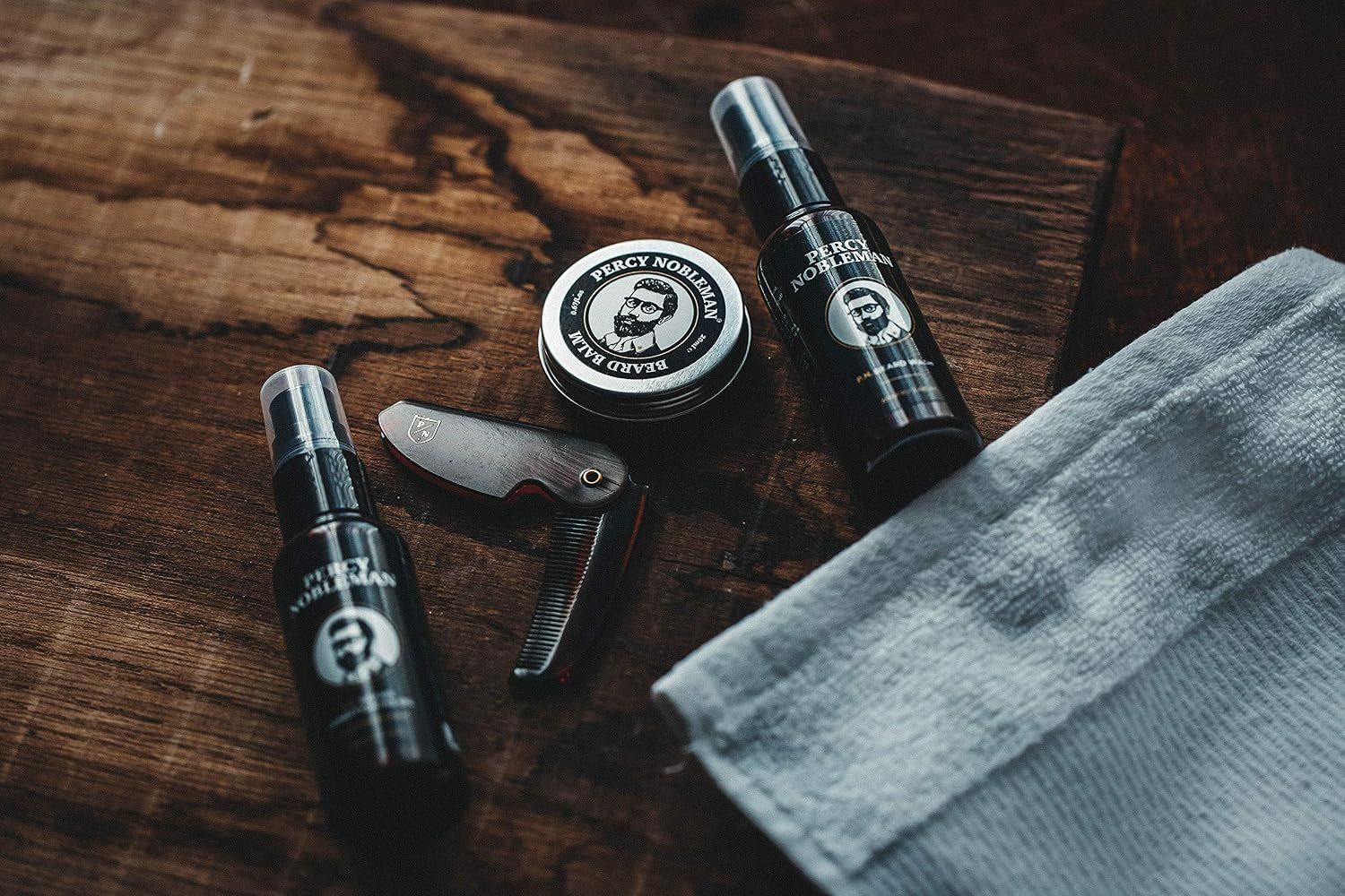 Beard Grooming Kit – Gift Set with Signature Scented Beard Oil (1.7 Fl Oz), Beard Wash (1.7 Fl Oz), Beard Balm (0.7 Fl Oz) & Beard Comb for Softening, Hydration & Beard Maintenance