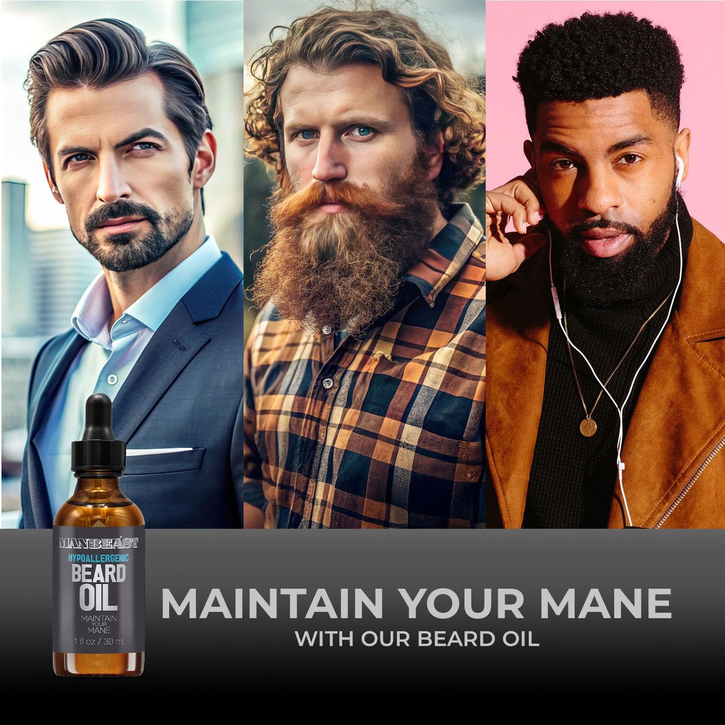 Hypoallergenic All Natural Beard Oil for Men - Unscented, 30Ml Nut Free Made from Seed Beard Oil for Men Growth for Sensitive Skin, Mustache Softener, Mustache Conditioner and Moisturizer