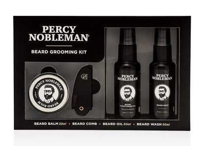Beard Grooming Kit – Gift Set with Signature Scented Beard Oil (1.7 Fl Oz), Beard Wash (1.7 Fl Oz), Beard Balm (0.7 Fl Oz) & Beard Comb for Softening, Hydration & Beard Maintenance