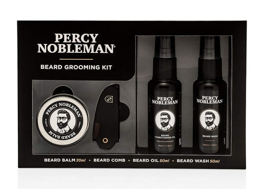 Beard Grooming Kit – Gift Set with Signature Scented Beard Oil (1.7 Fl Oz), Beard Wash (1.7 Fl Oz), Beard Balm (0.7 Fl Oz) & Beard Comb for Softening, Hydration & Beard Maintenance