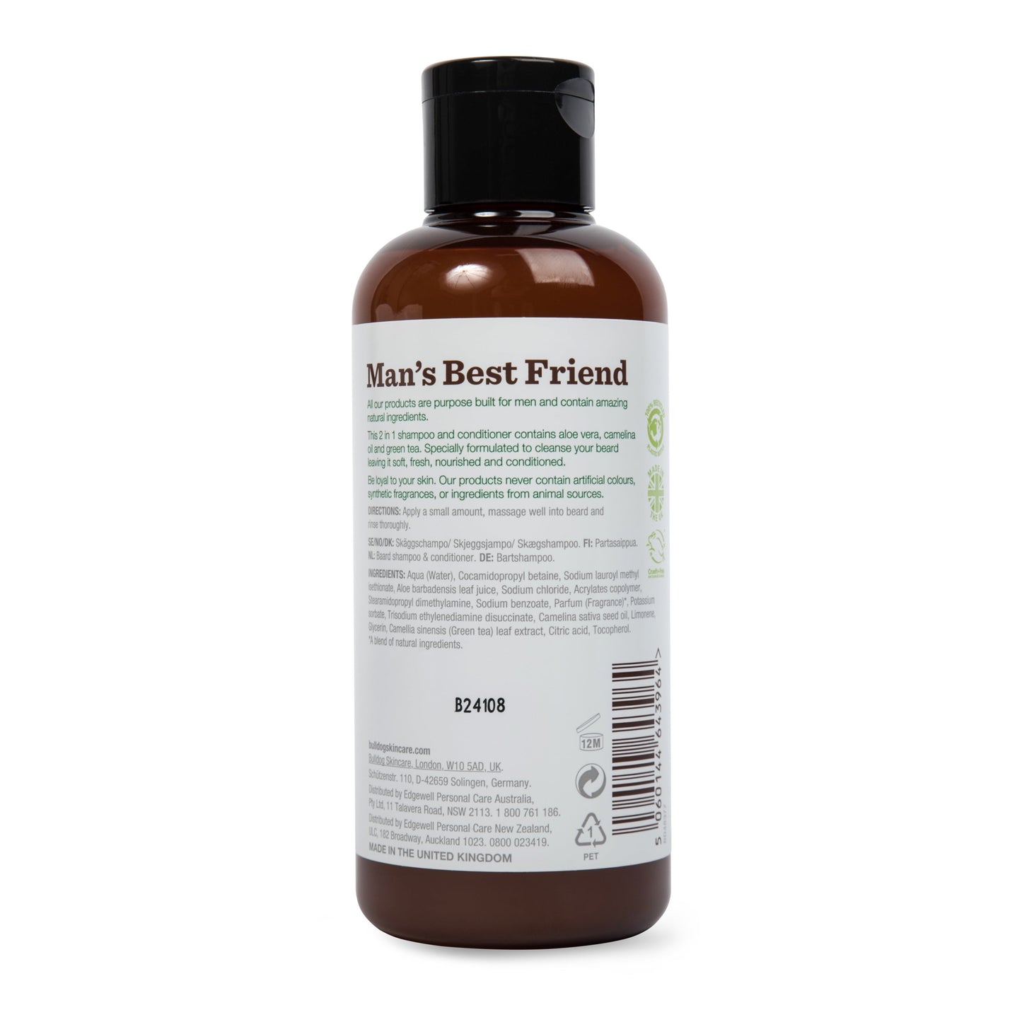 Skincare for Men Original Beard Shampoo and Conditioner, 6.7 Oz