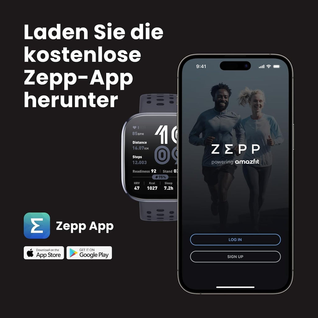 Amazfit Bip 6 Smart Watch 46Mm, 14 Tage Akku, 1.97“ AMOLED, GPS & Kostenloses Kartenmaterial, AI, Bluetooth Anruf Textfunktion, Gesundheits, Fitness Schlaf-Tracker, 140+ Trainingsmodi, 5 ATM